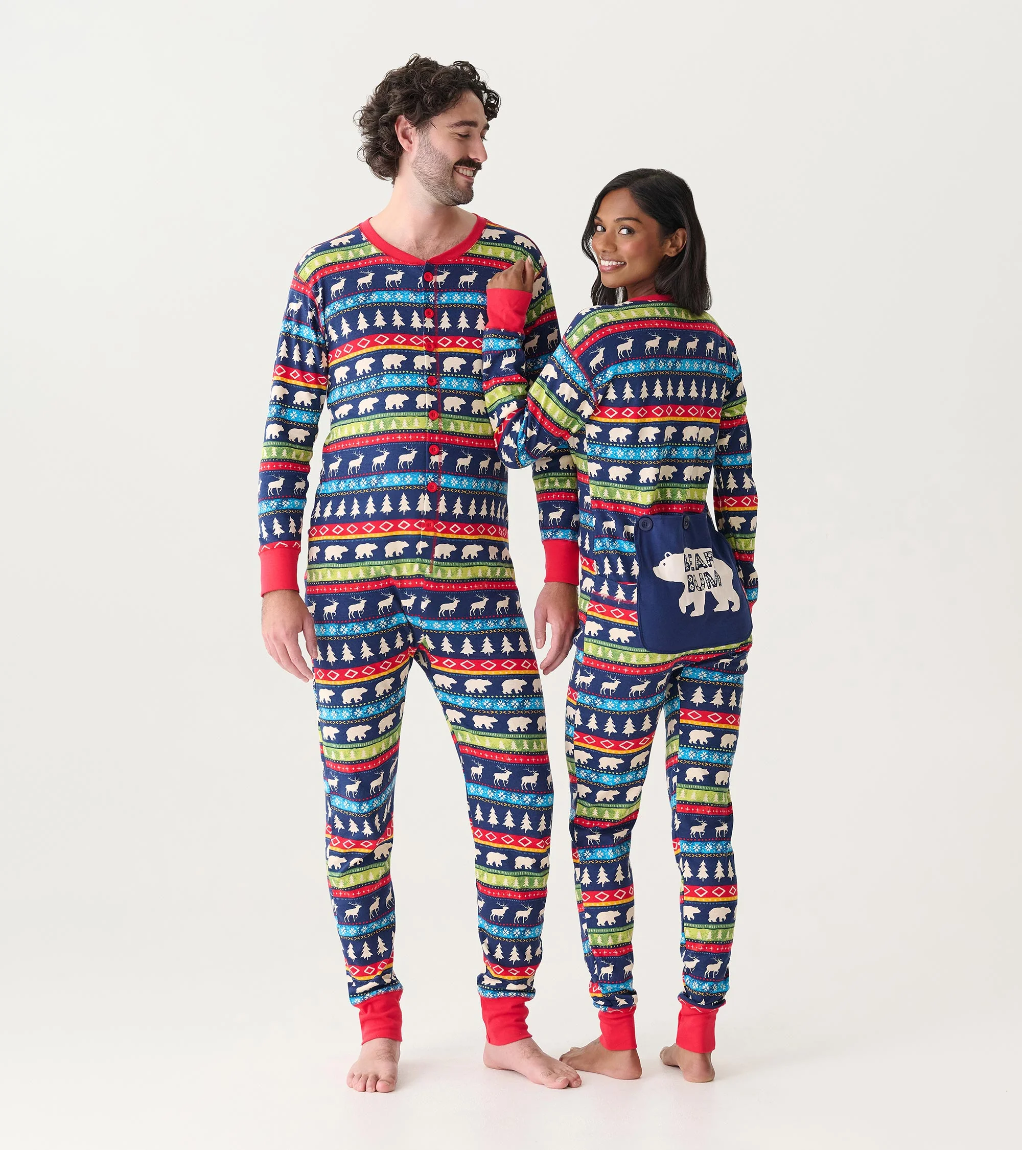 Adult Navy Fair Isle Onesie - Image 2