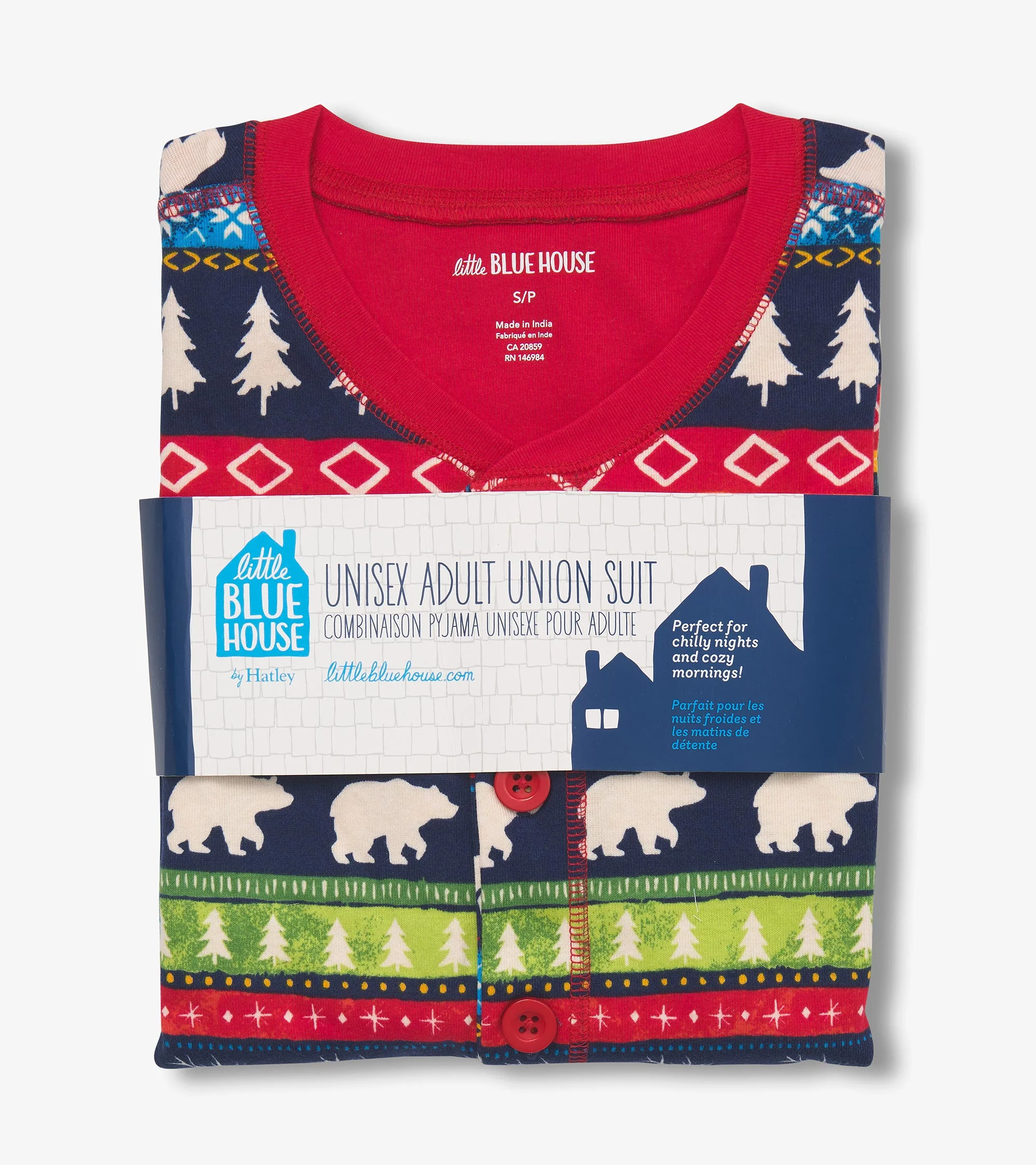 Adult Navy Fair Isle Onesie - Image 6