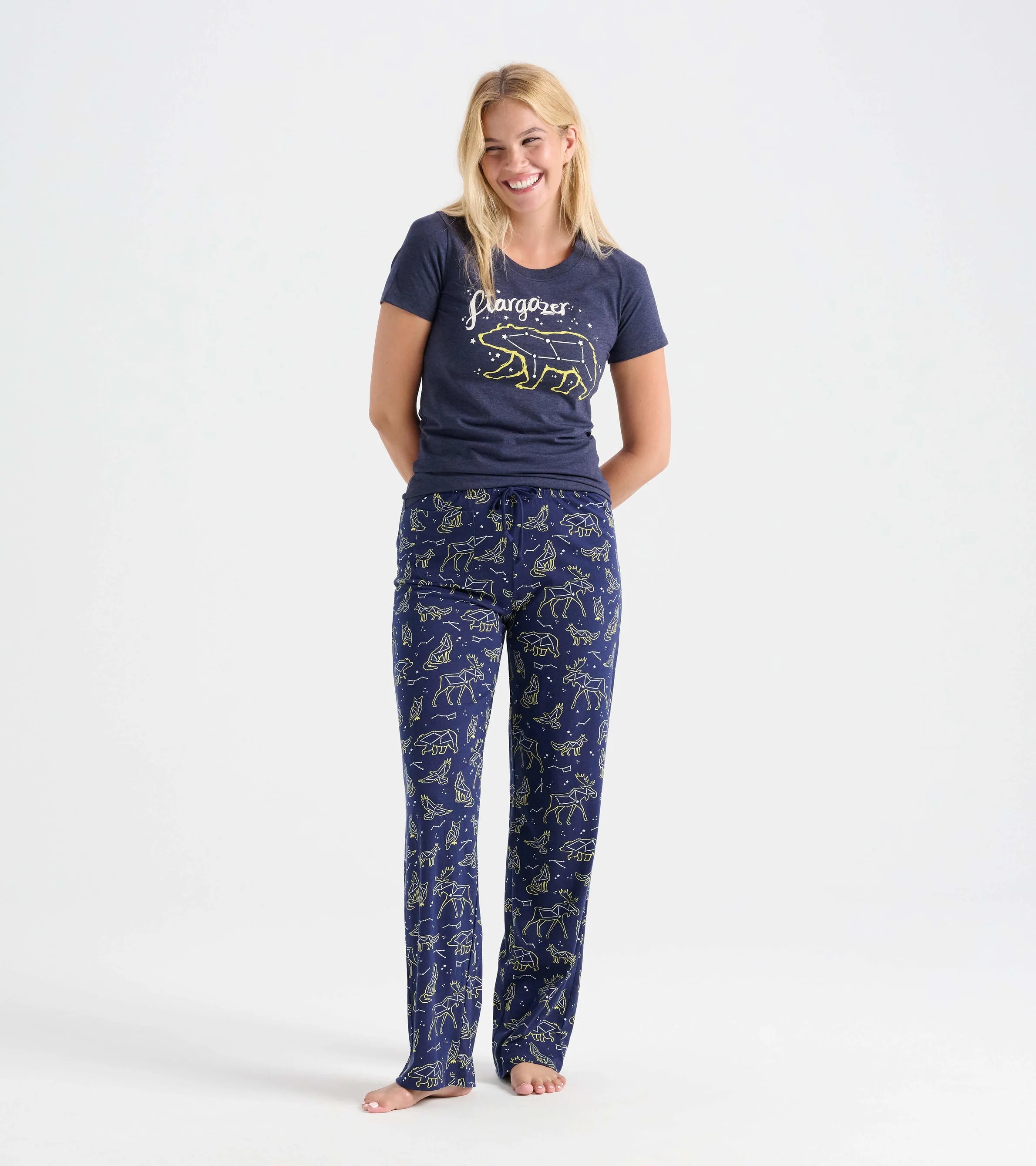 Animal Constellations Women's Cotton Pajama Pants - Image 3