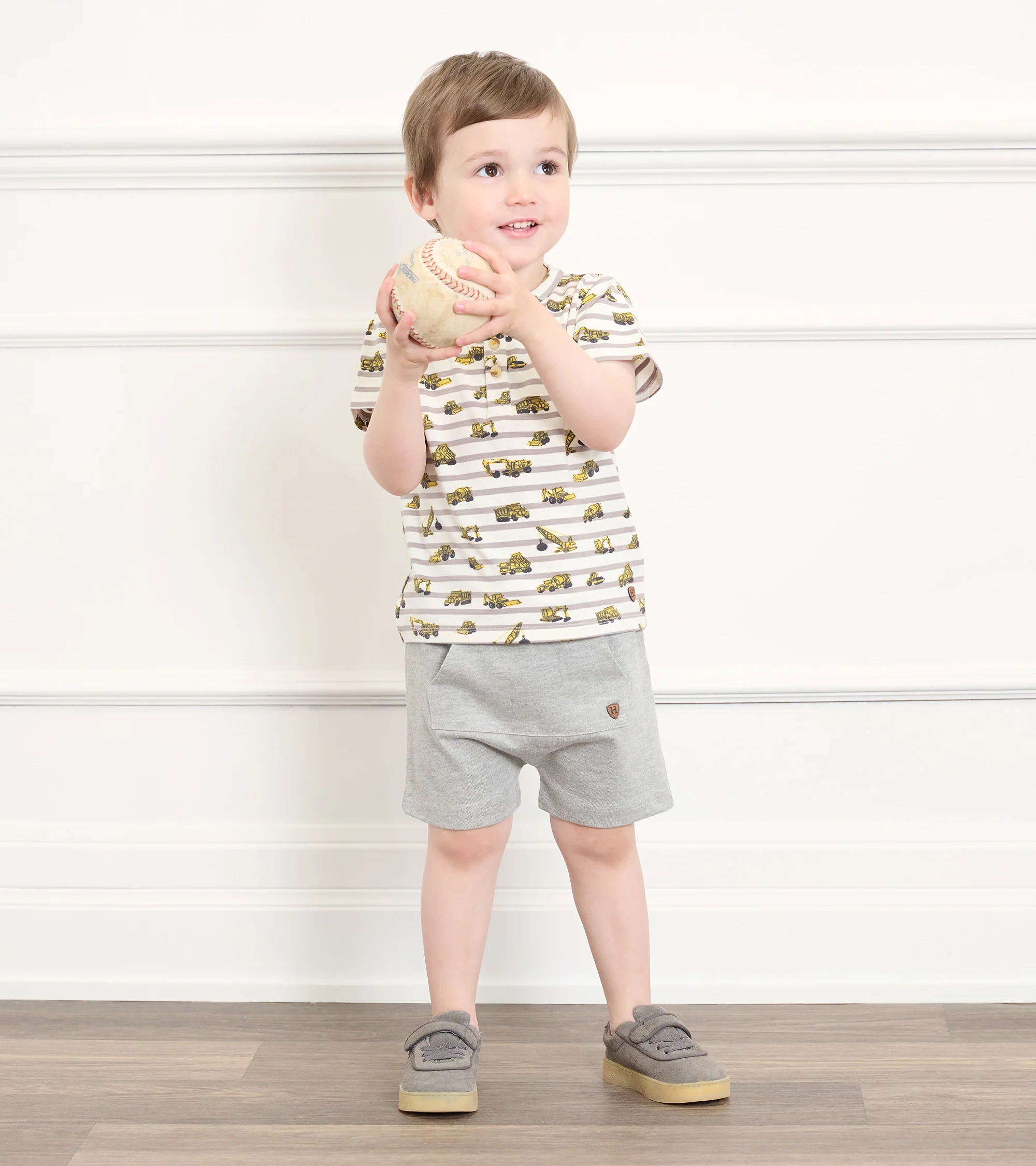 Baby & Toddler Boys Athletic Grey Kangaroo Shorts - Image 2
