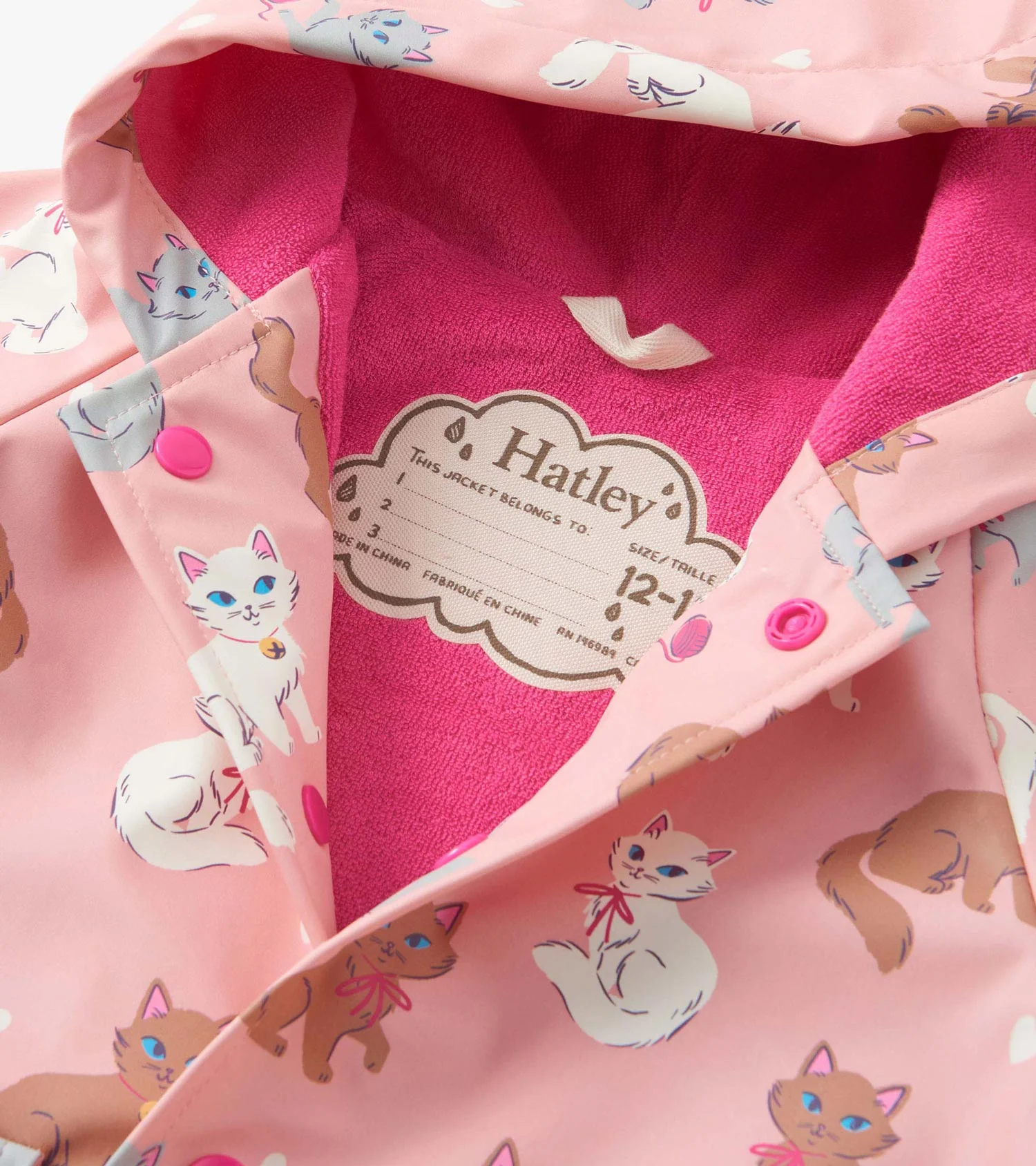 Baby & Toddler Girls Little Kitties Button-Up Rain Jacket - Image 3