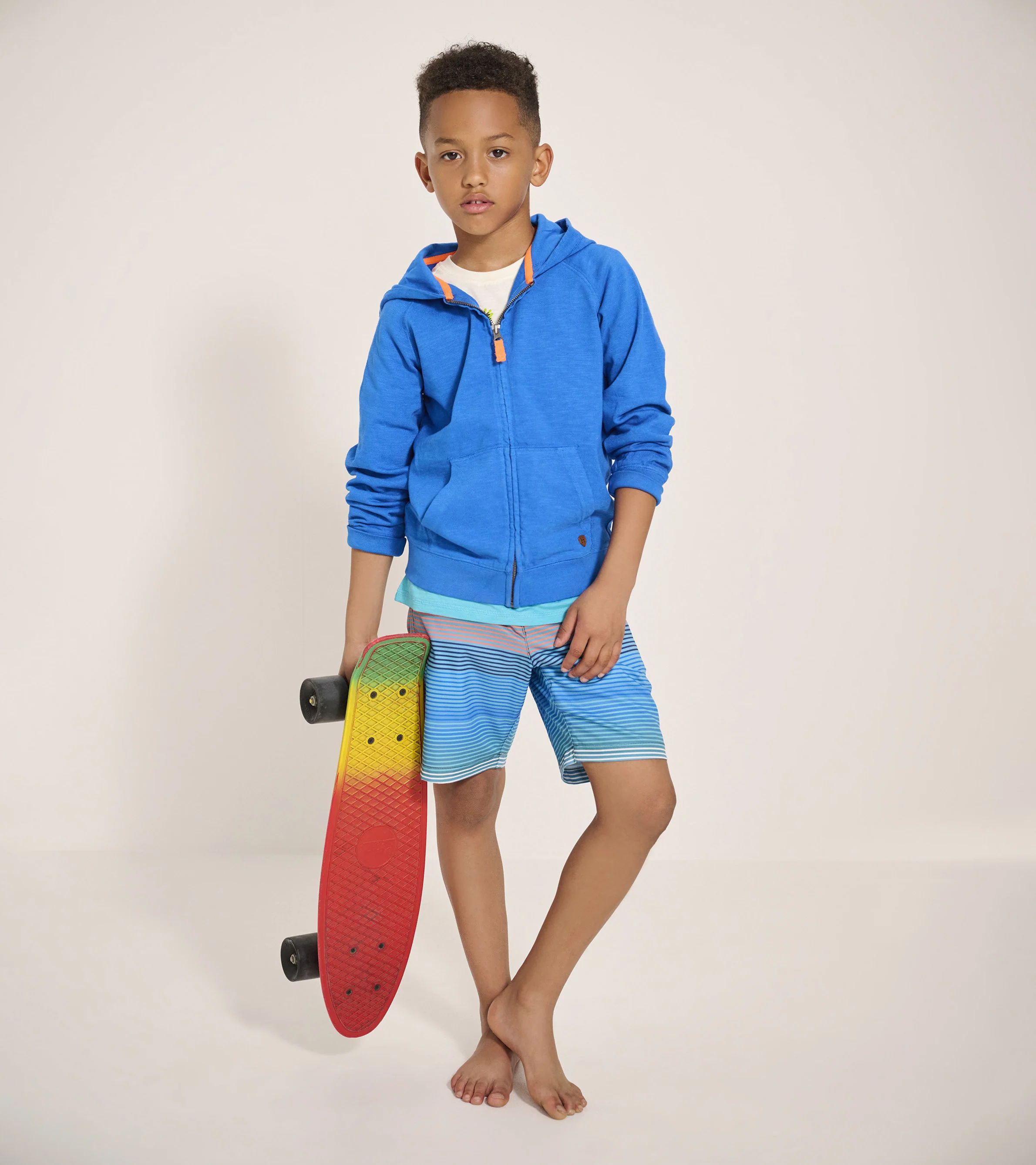 Boys Deep Blue Sky Zip-Up Hoodie - Image 2