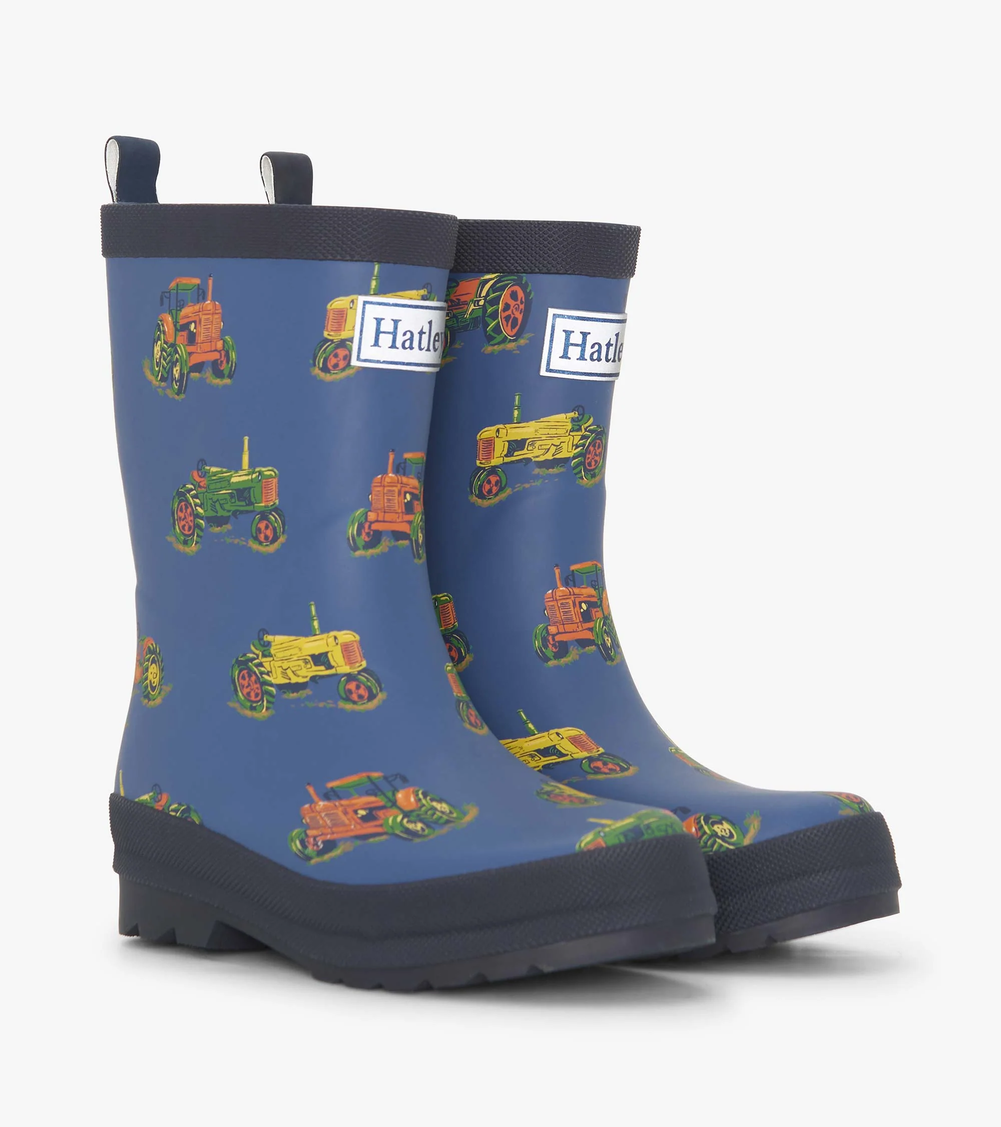 Boys Landscape Tractors Matte Rain Boots