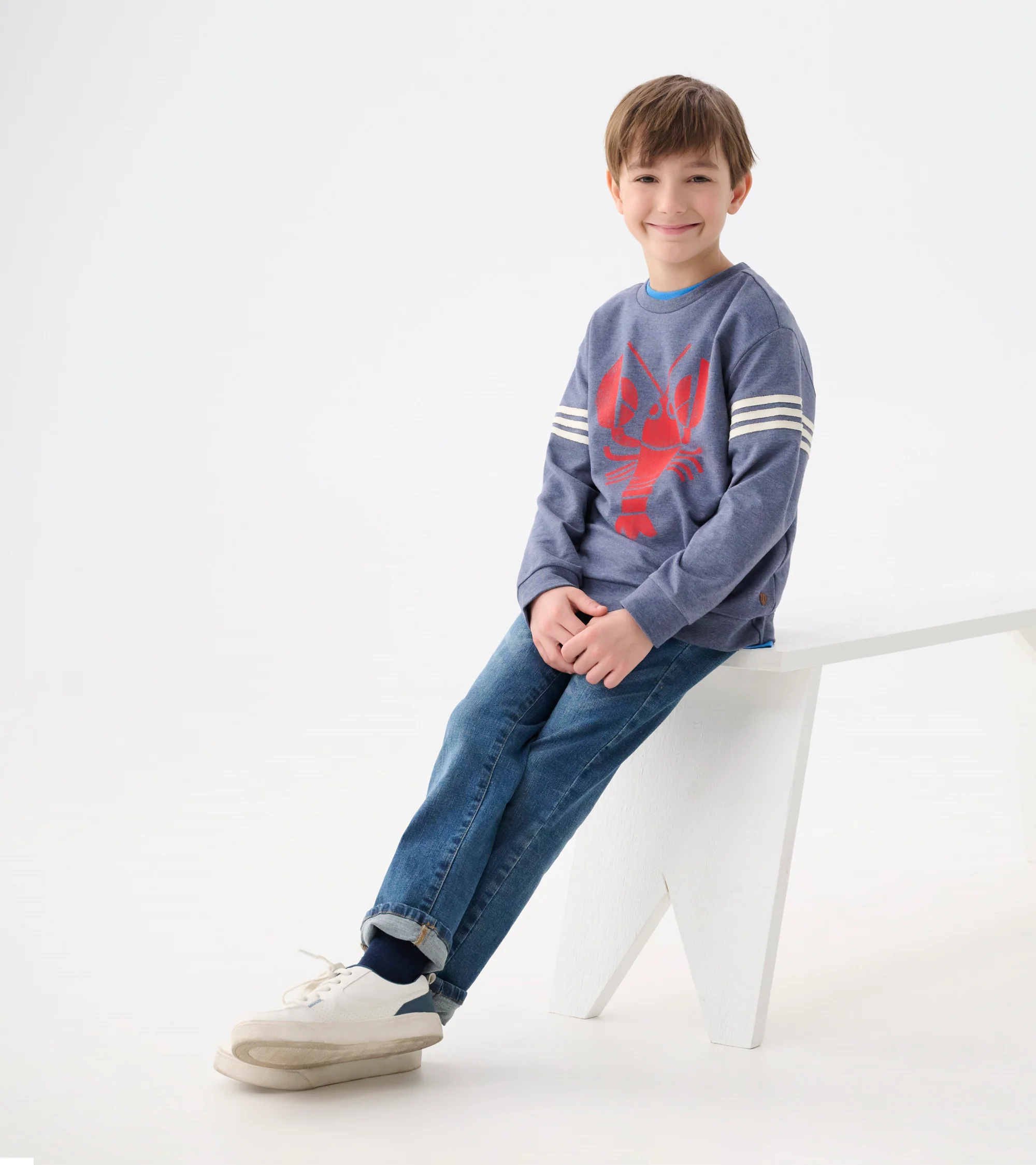 Boys Lobster Pullover Sweatshirt - Image 3