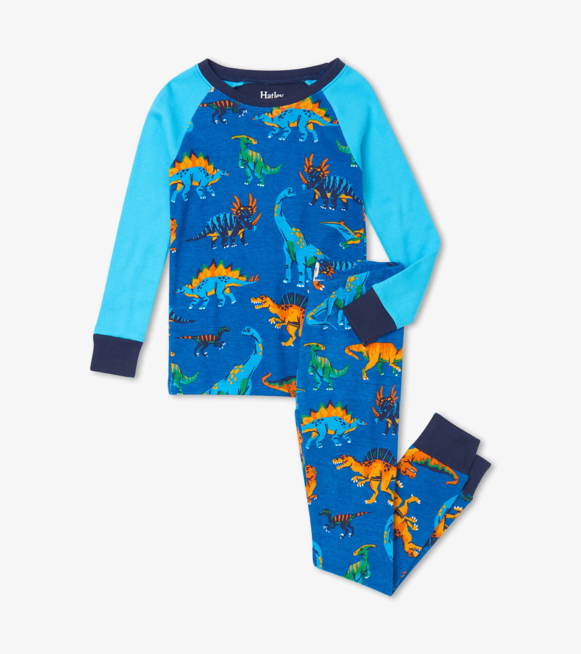 Dino Park Organic Cotton Raglan Pajama Set - Image 2