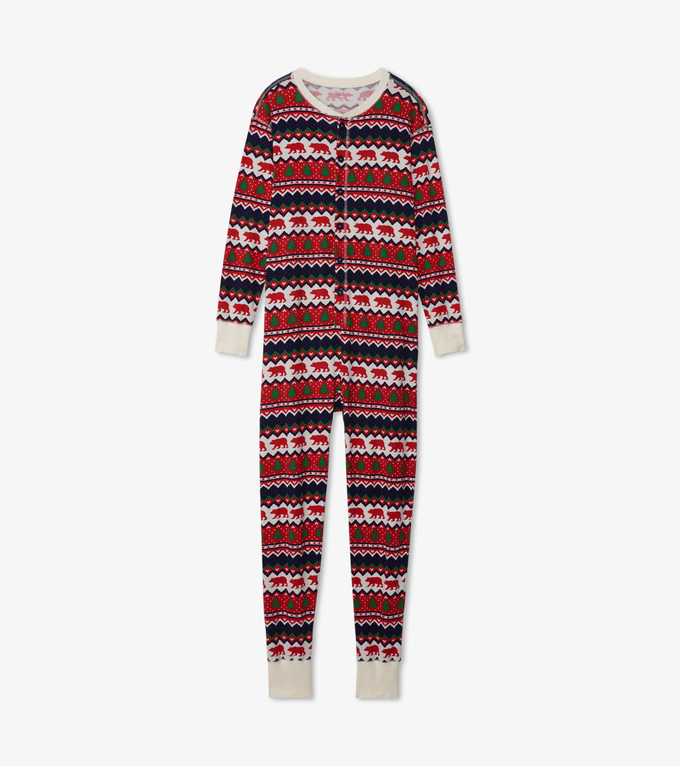 Adult Fair Isle Bear Onesie - Image 3