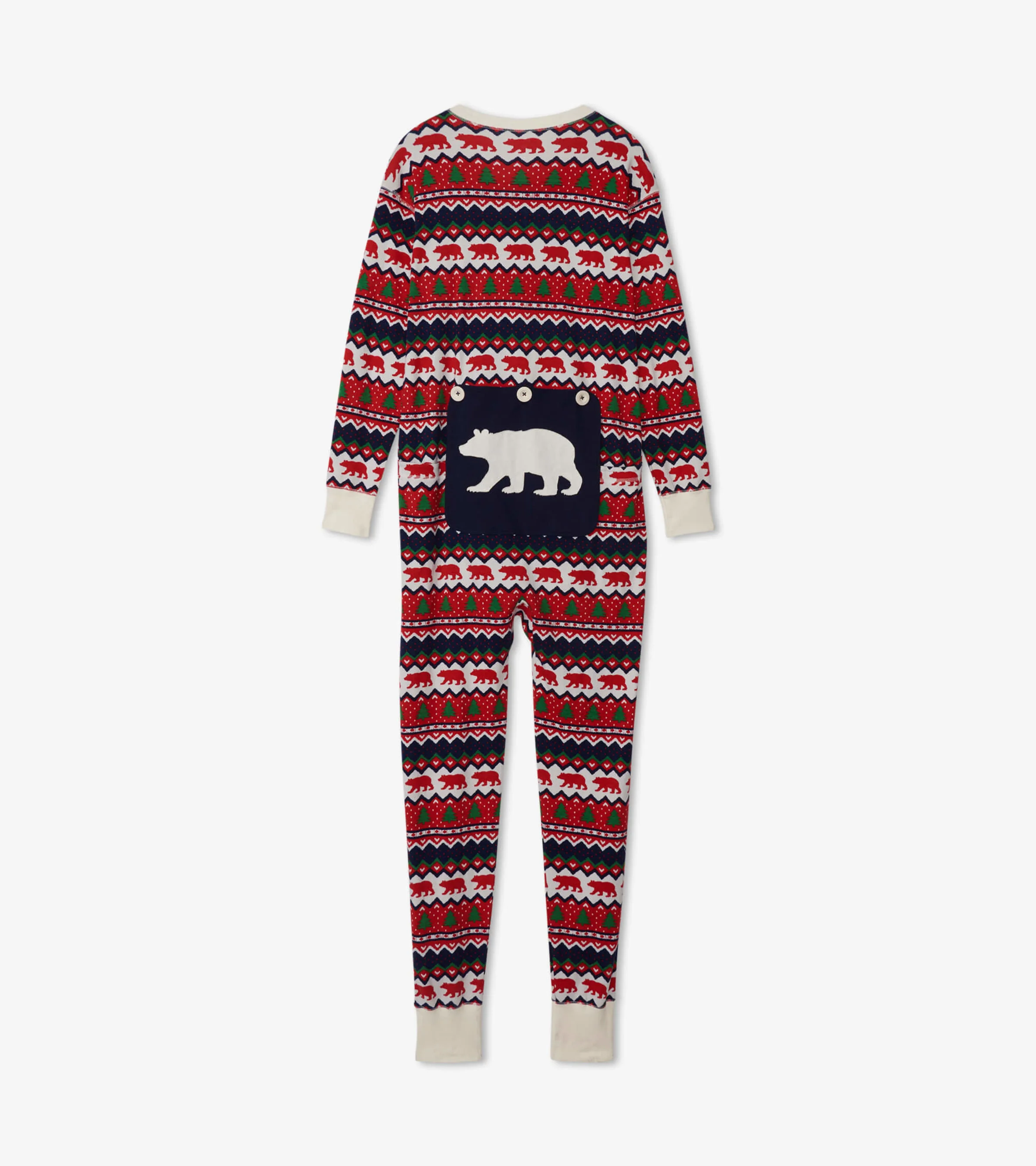 Adult Fair Isle Bear Onesie - Image 4