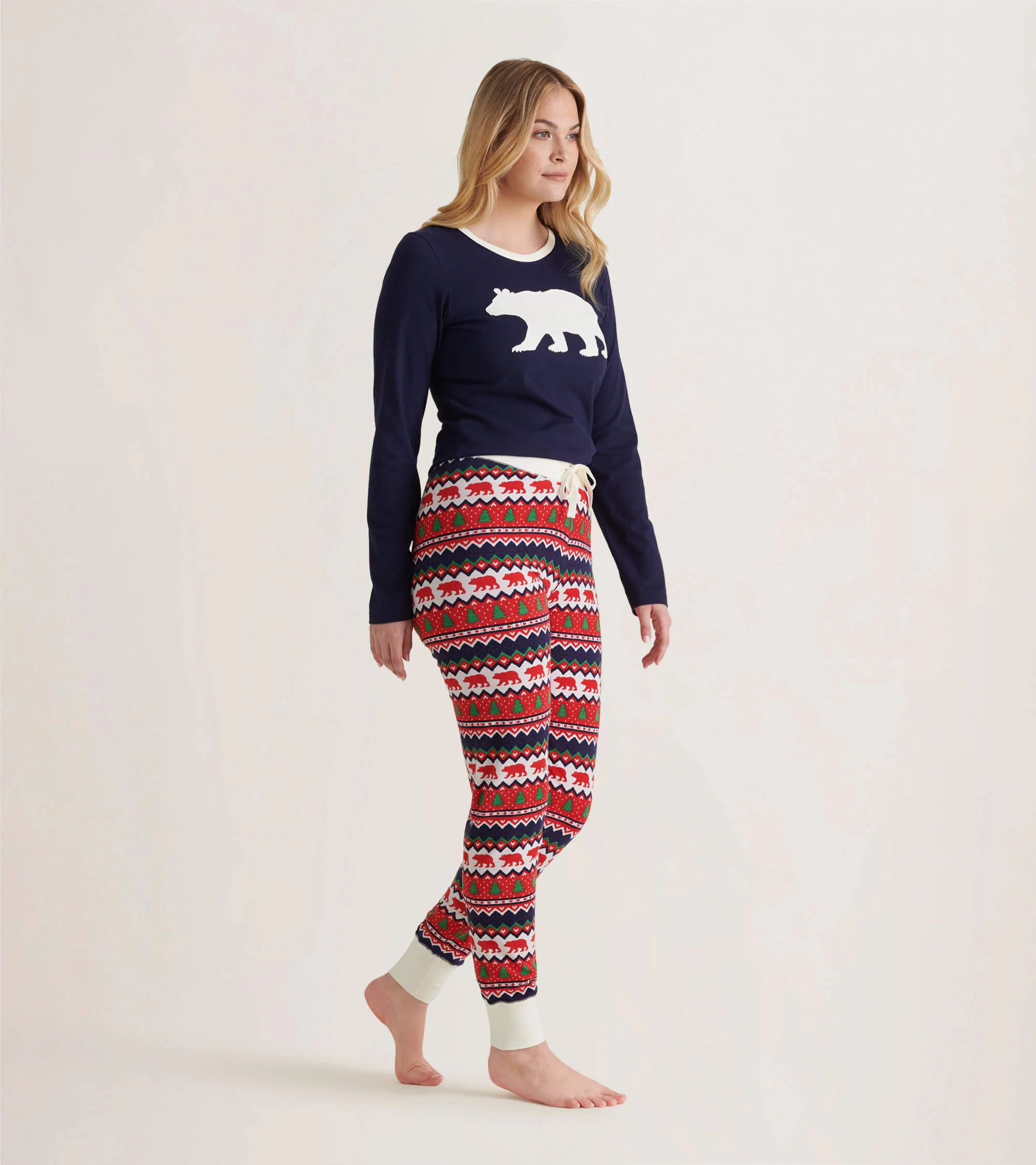 Women's Fair Isle Bear Sleep Leggings - Image 3