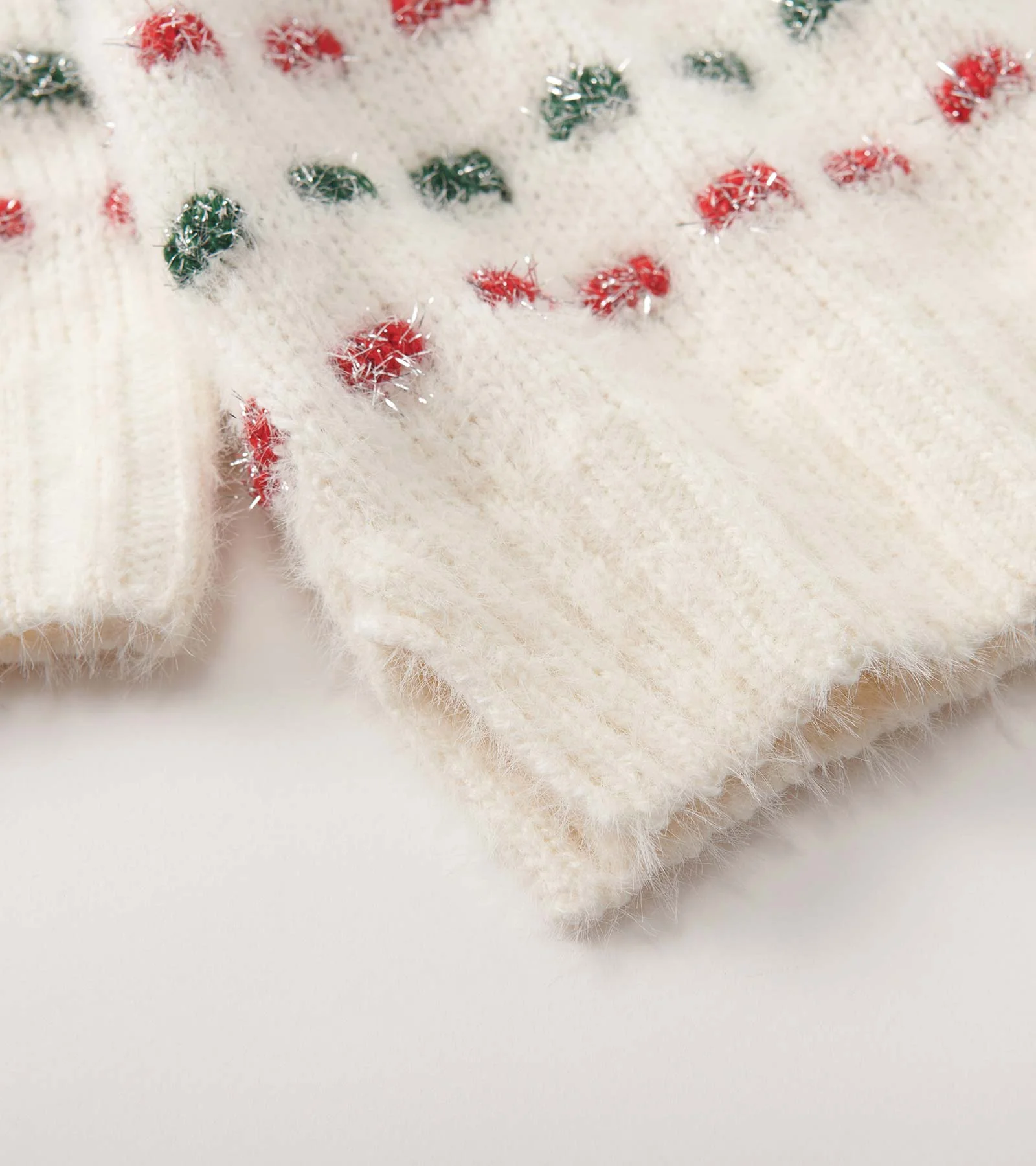 Girls Holiday Basket Weave Sweater - Image 5