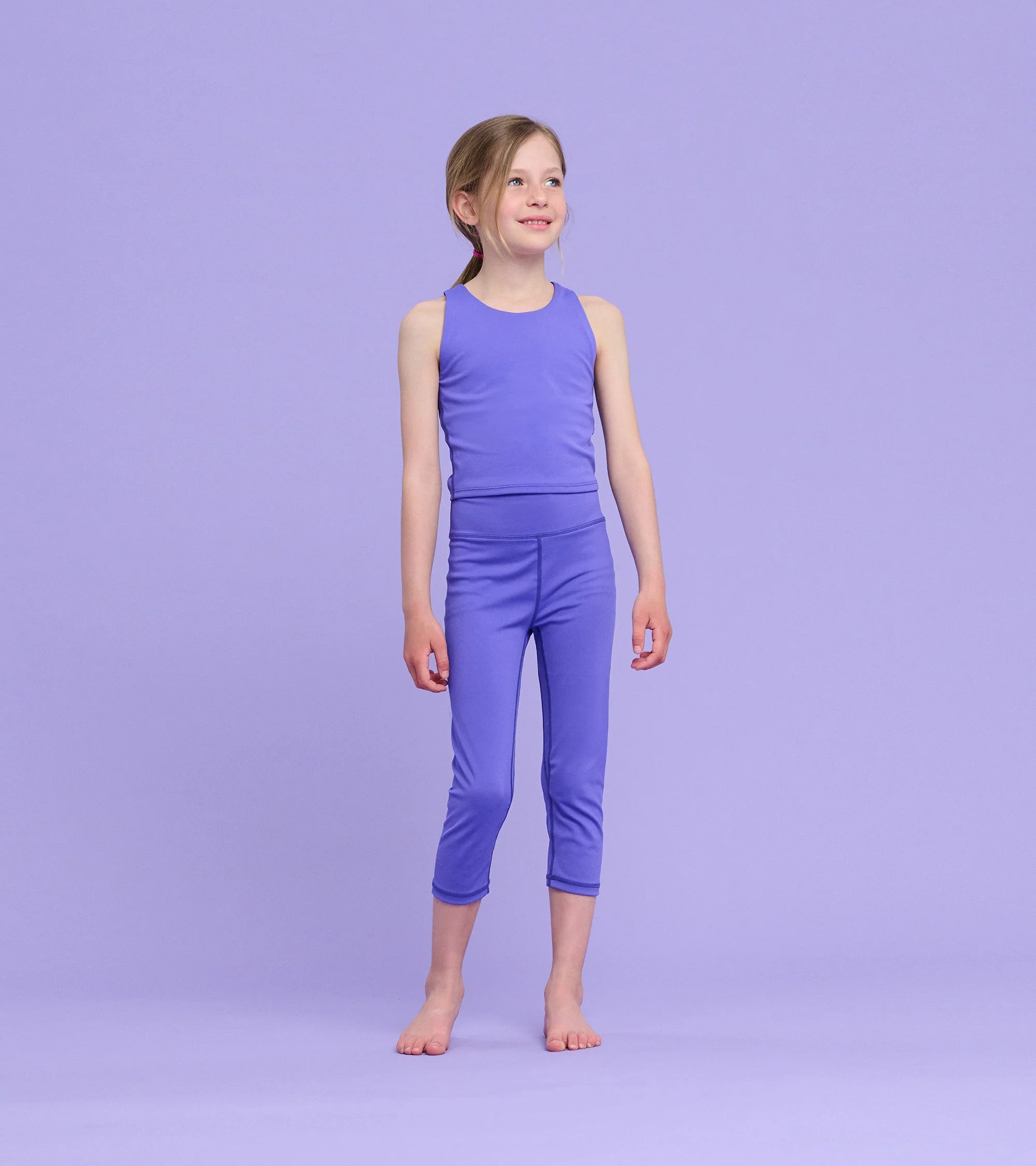 Girls Purple Active Capris - Image 2