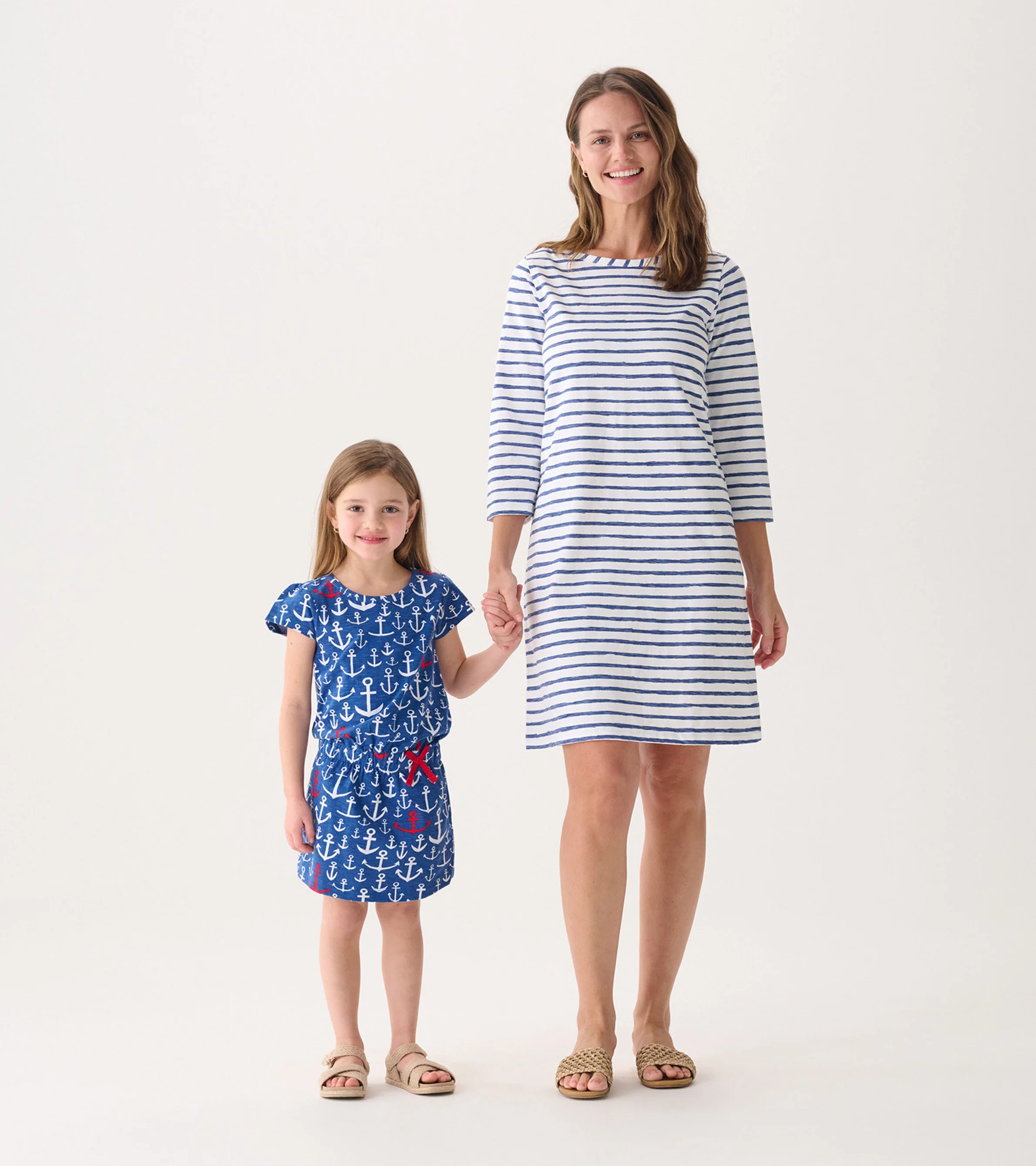 Girls Stacked Anchors T-Shirt Dress - Image 3