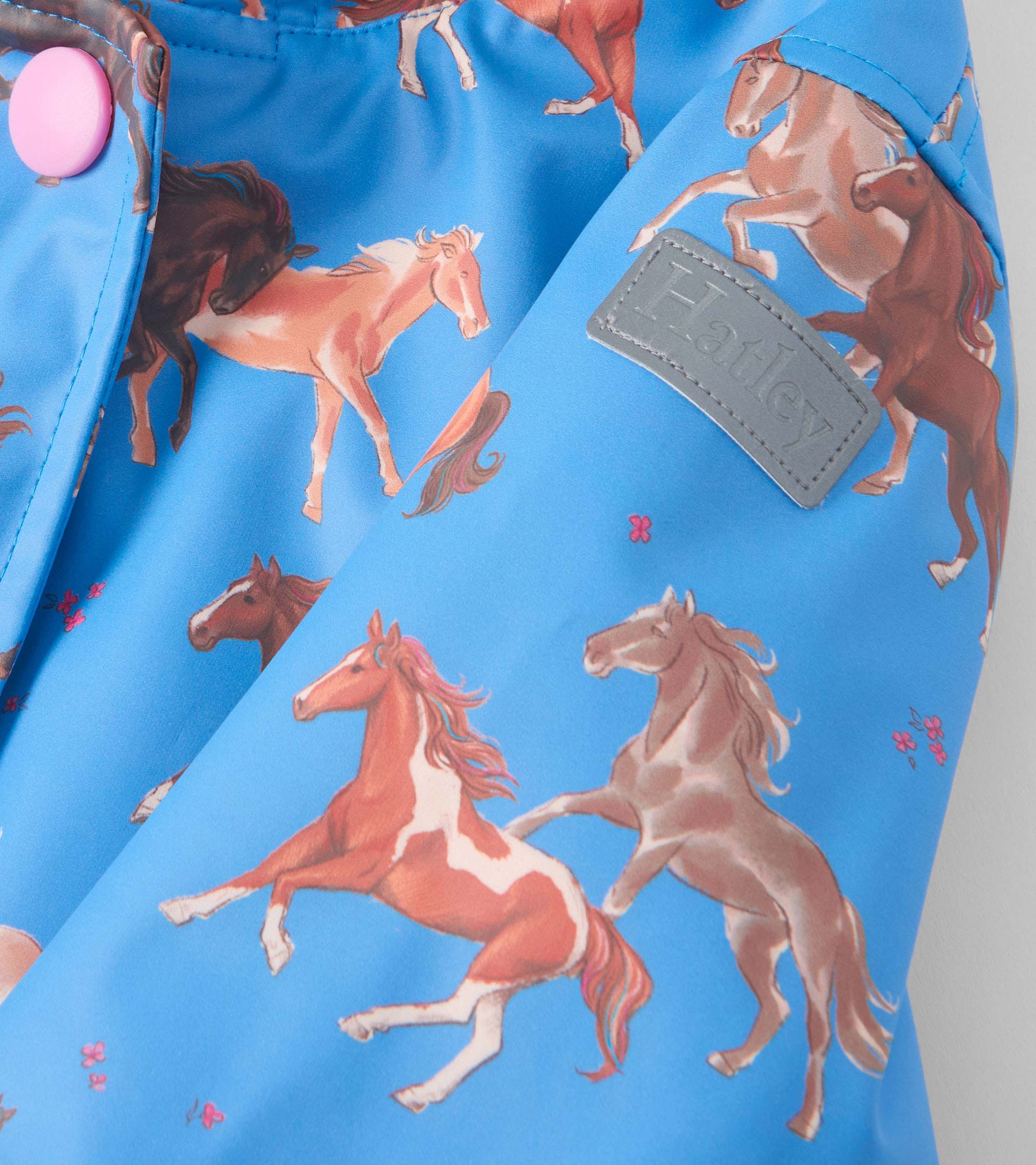 Girls Tinsel Horses Sherpa Lined Button-Up Rain Jacket - Image 4