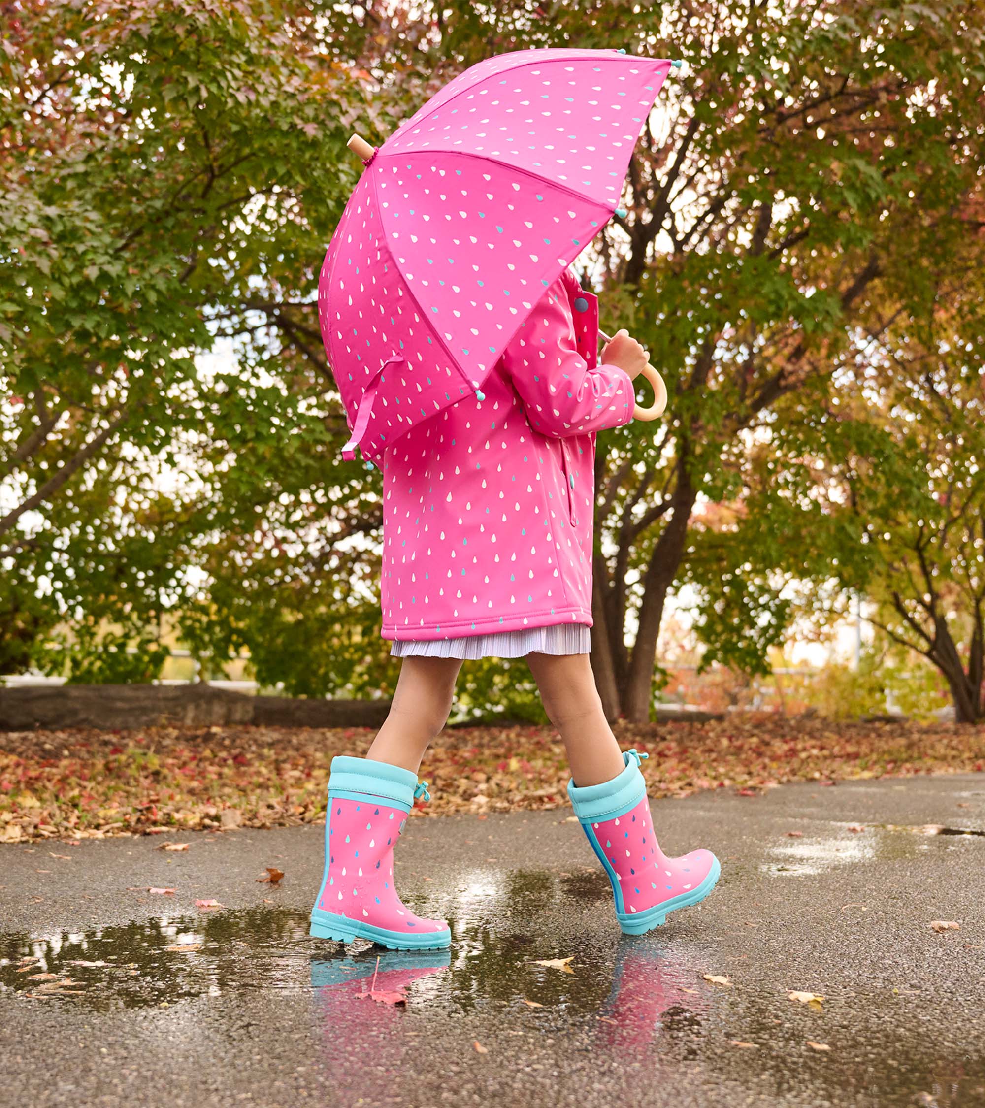 Girls Tiny Drops Sherpa Lined Rain Boots - Image 6