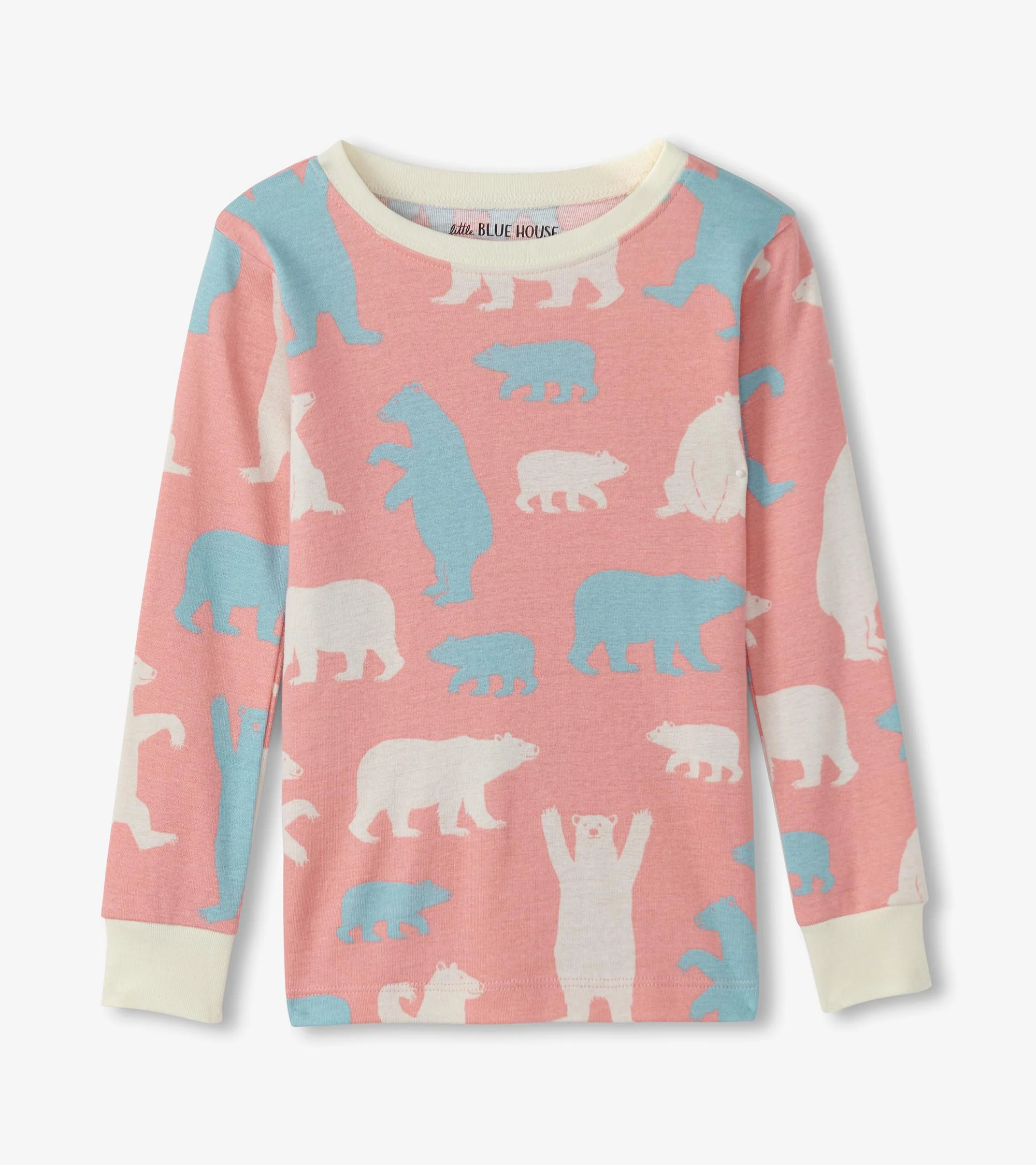 Kids Pink Polar Bears Pajama Set - Image 3