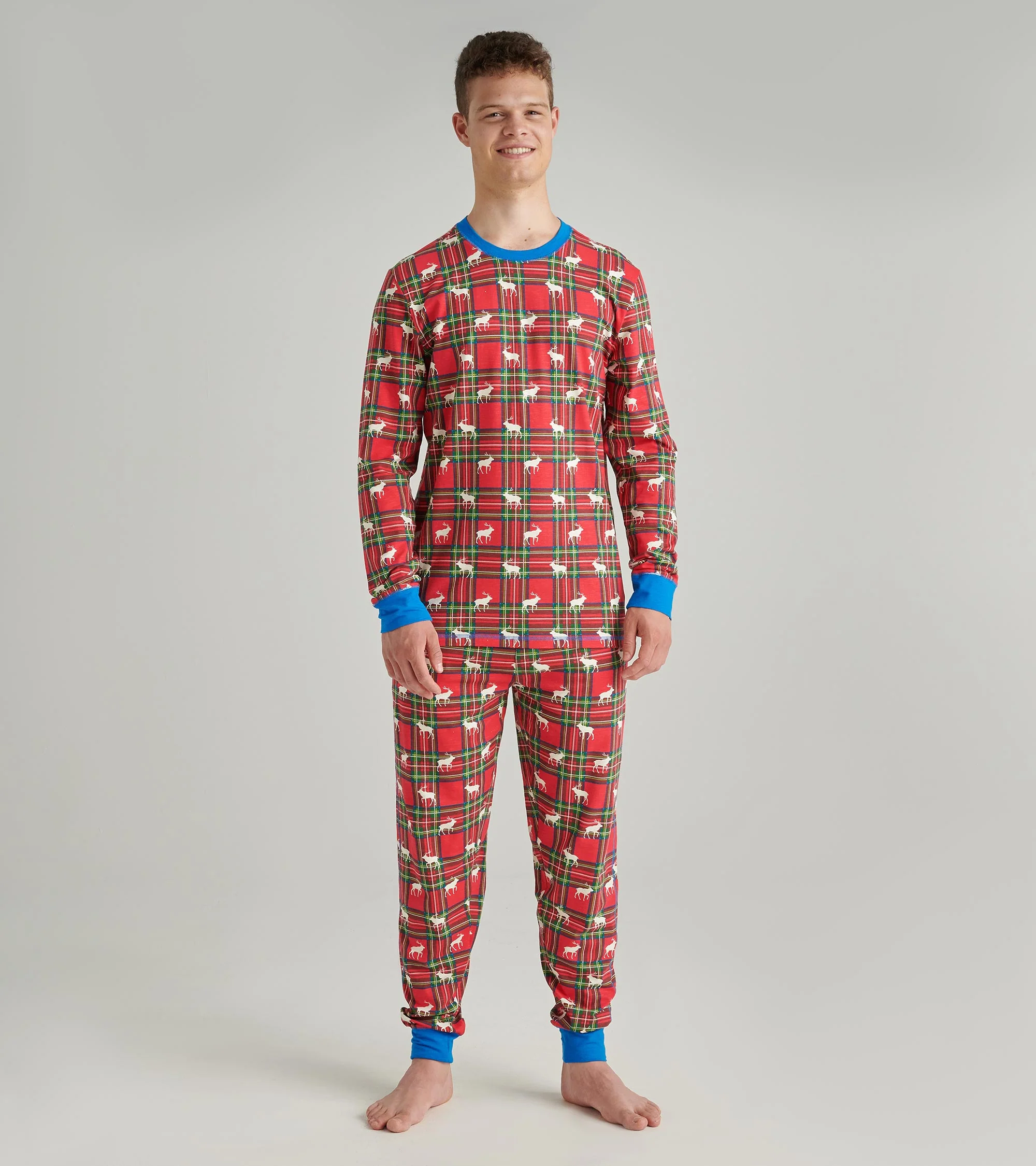 Men's Elk Plaid Pajama Set