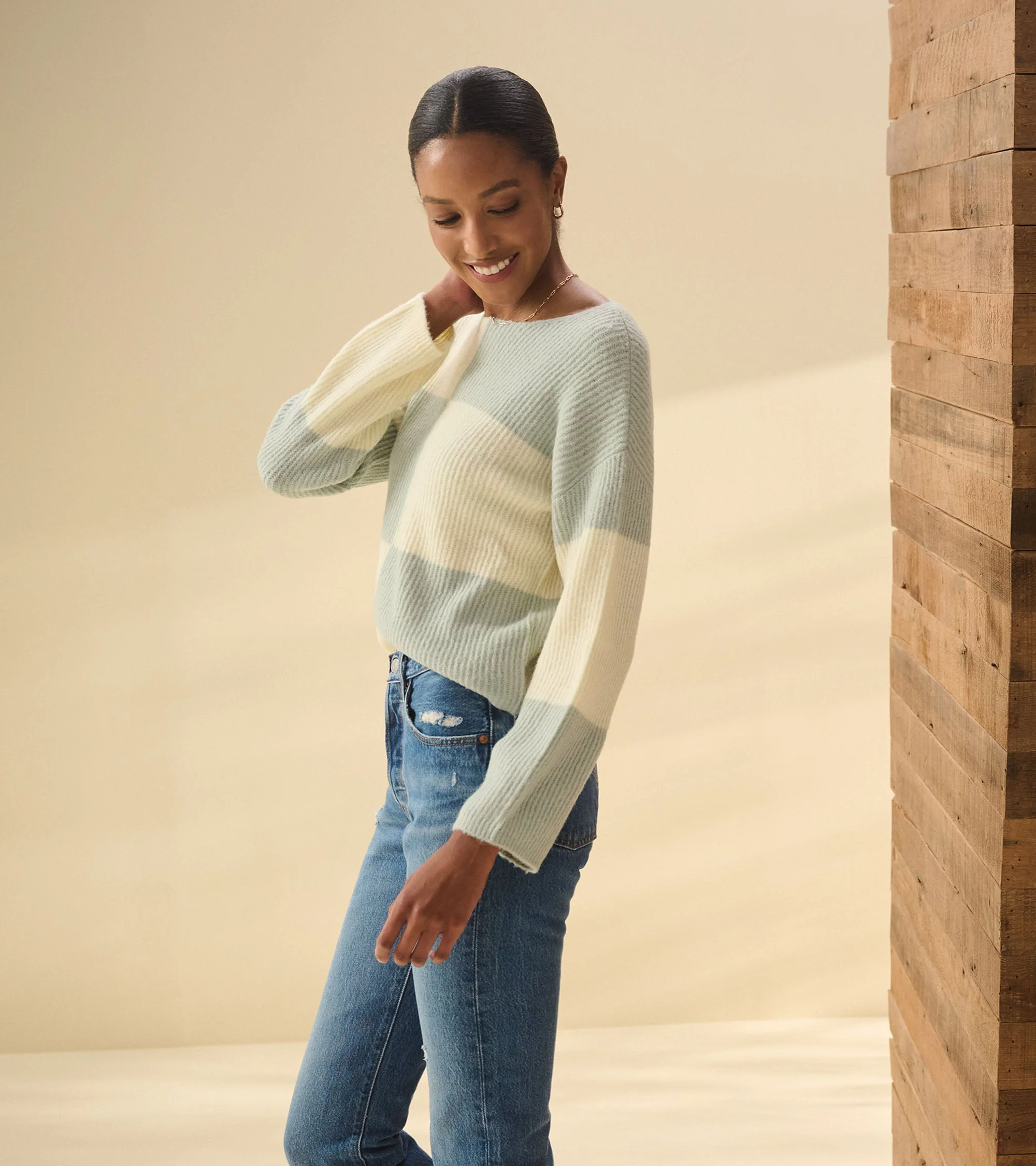 Monroe Sweater - Sage Green Blocks - Image 4