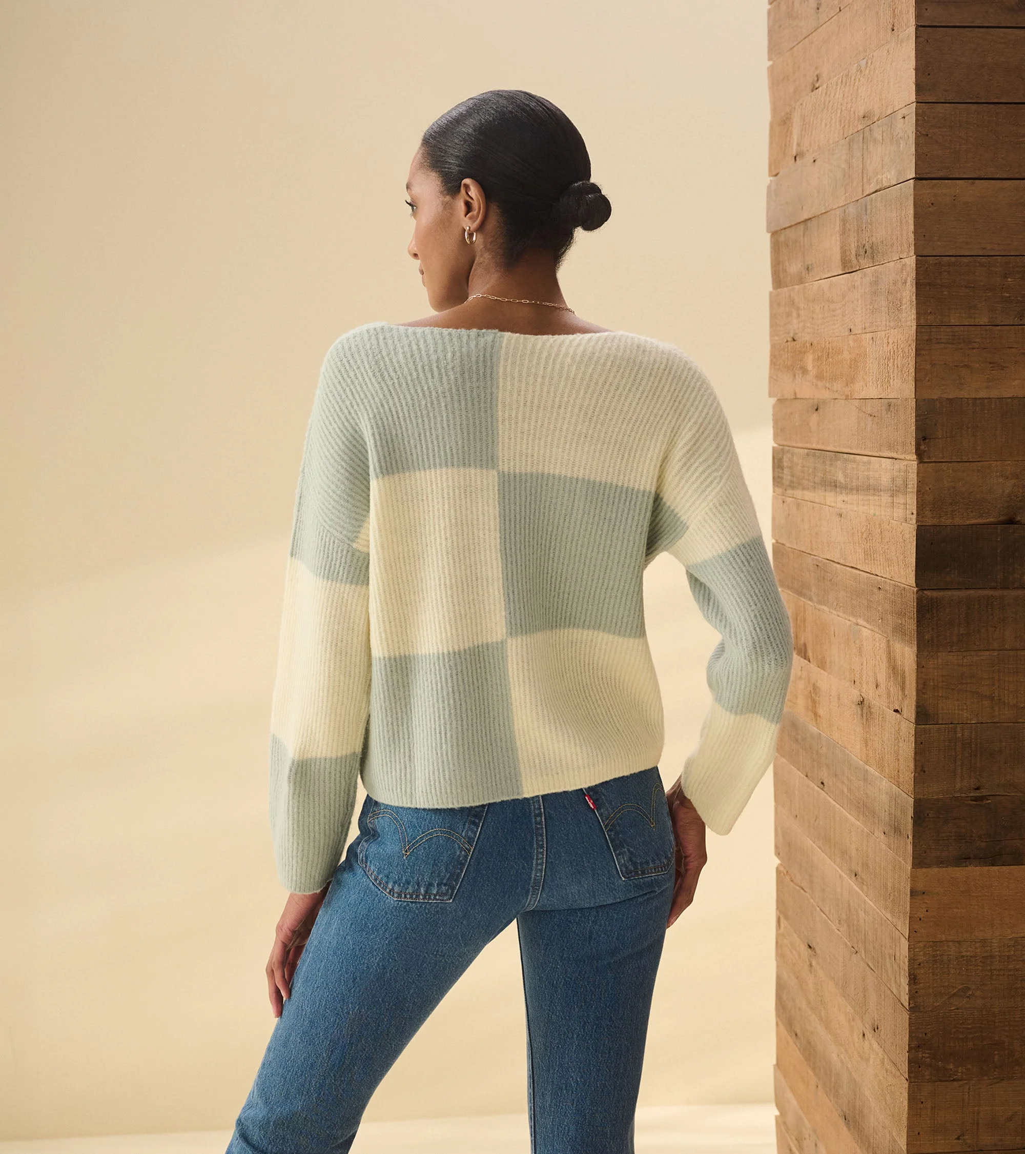 Monroe Sweater - Sage Green Blocks - Image 5