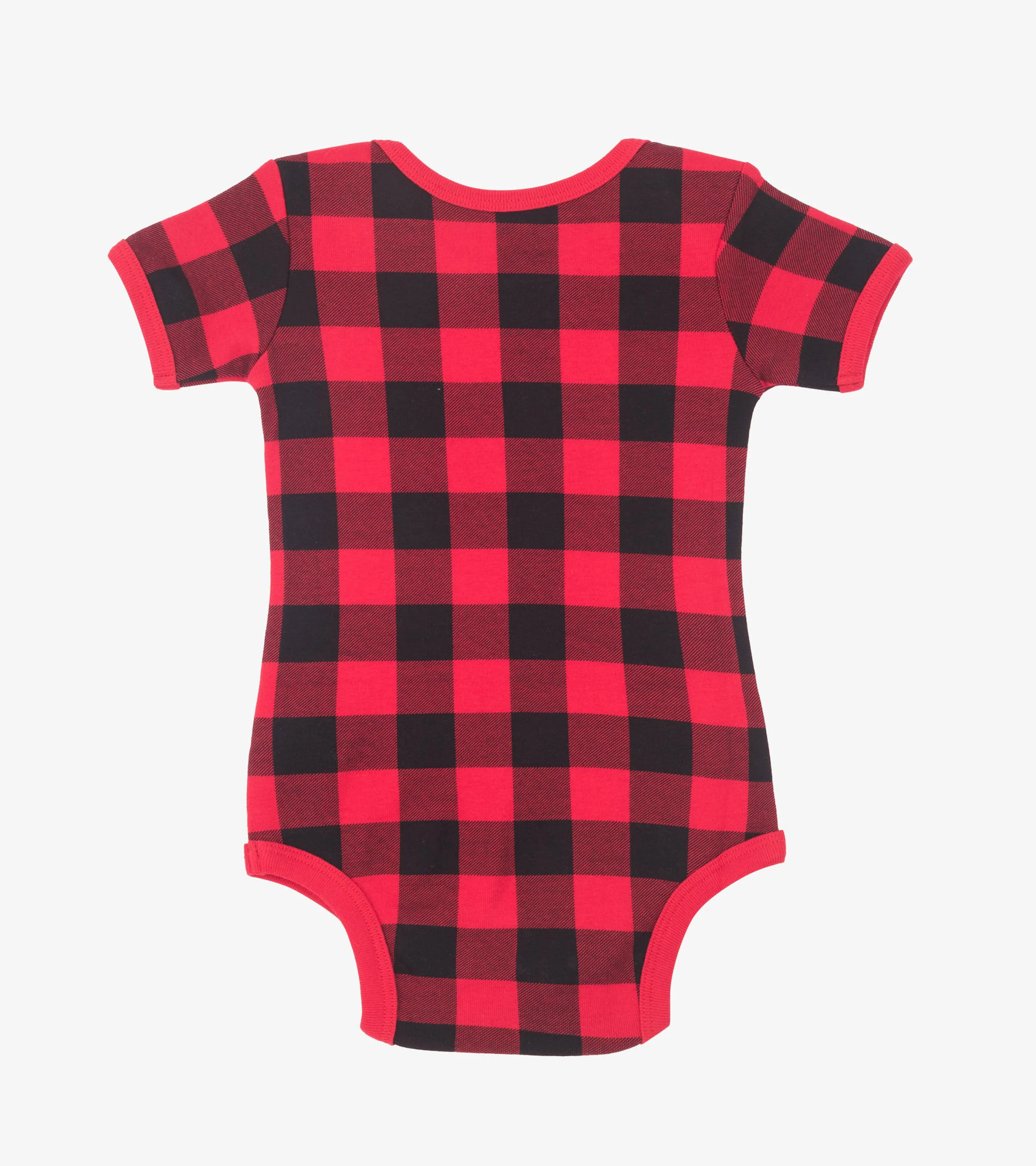 Plaid Moose Baby Bodysuit with Hat - Image 2