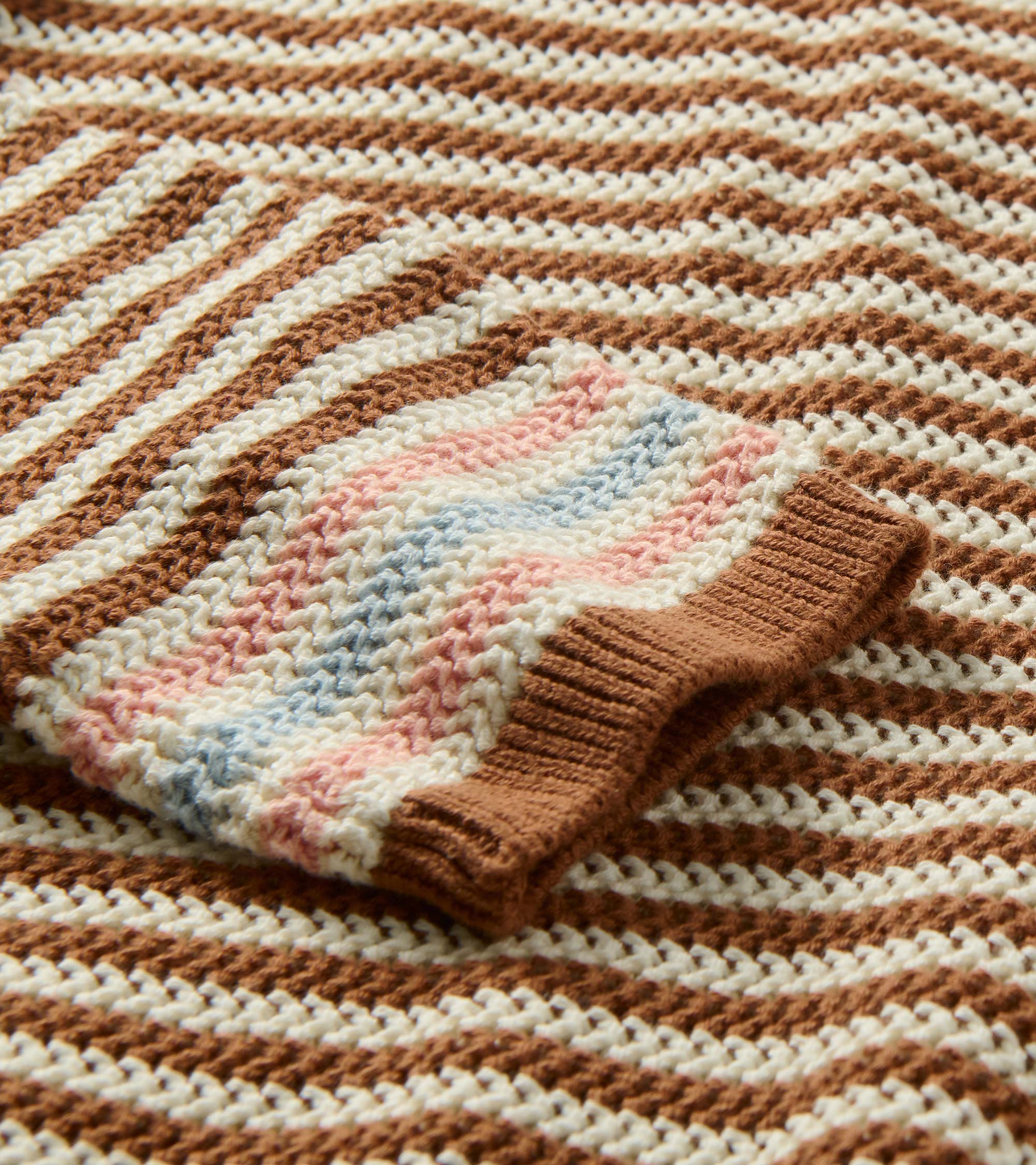 Pointelle Stripe Sweater - Neutral - Image 8