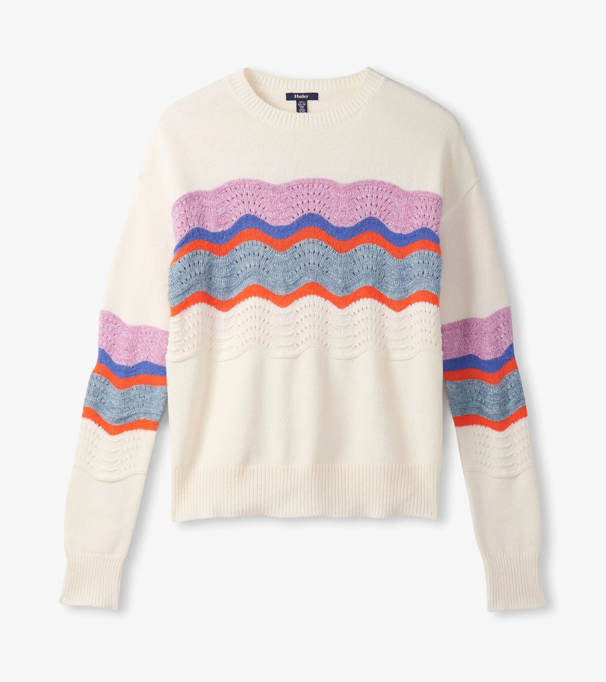 Pointelle Wave Sweater - Summer Sky Ripple - Image 2