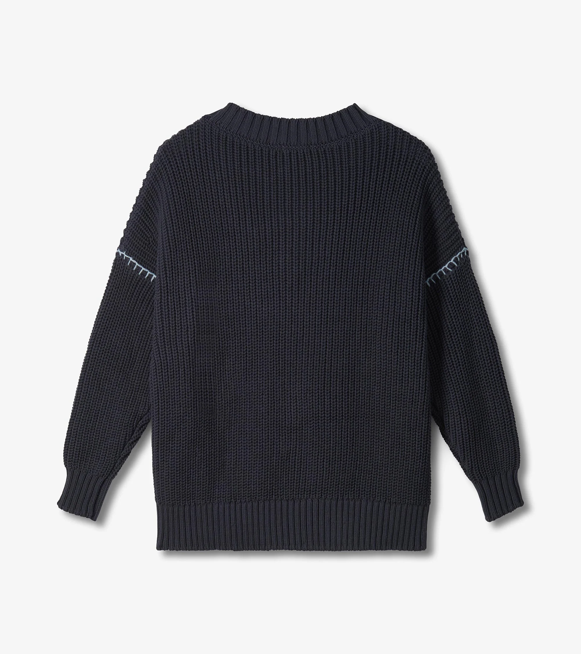 V-Neck Slouchy Sweater - Faded Grey - Image 4