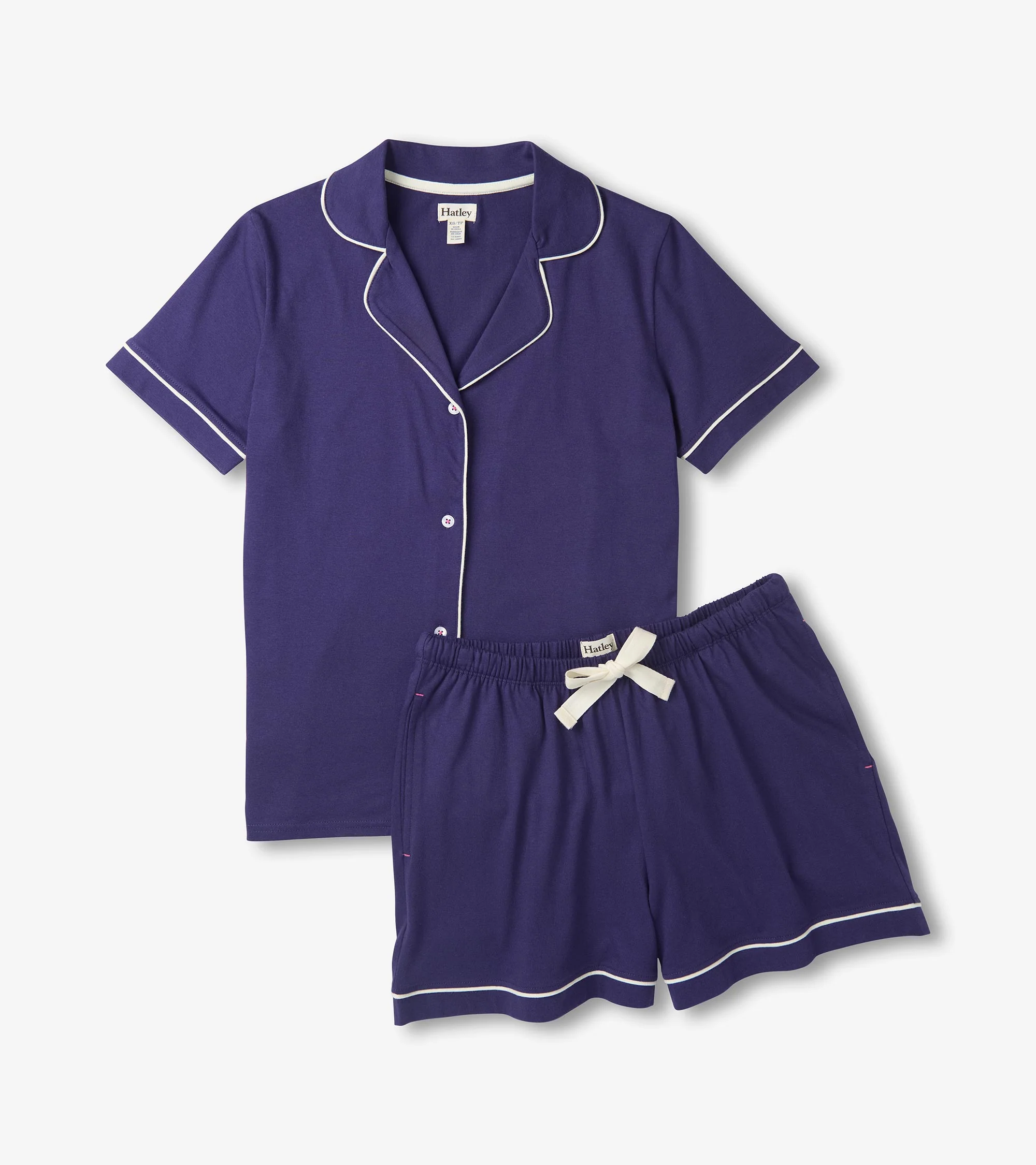 Women's Classic Navy Short Pajama Set - Image 2