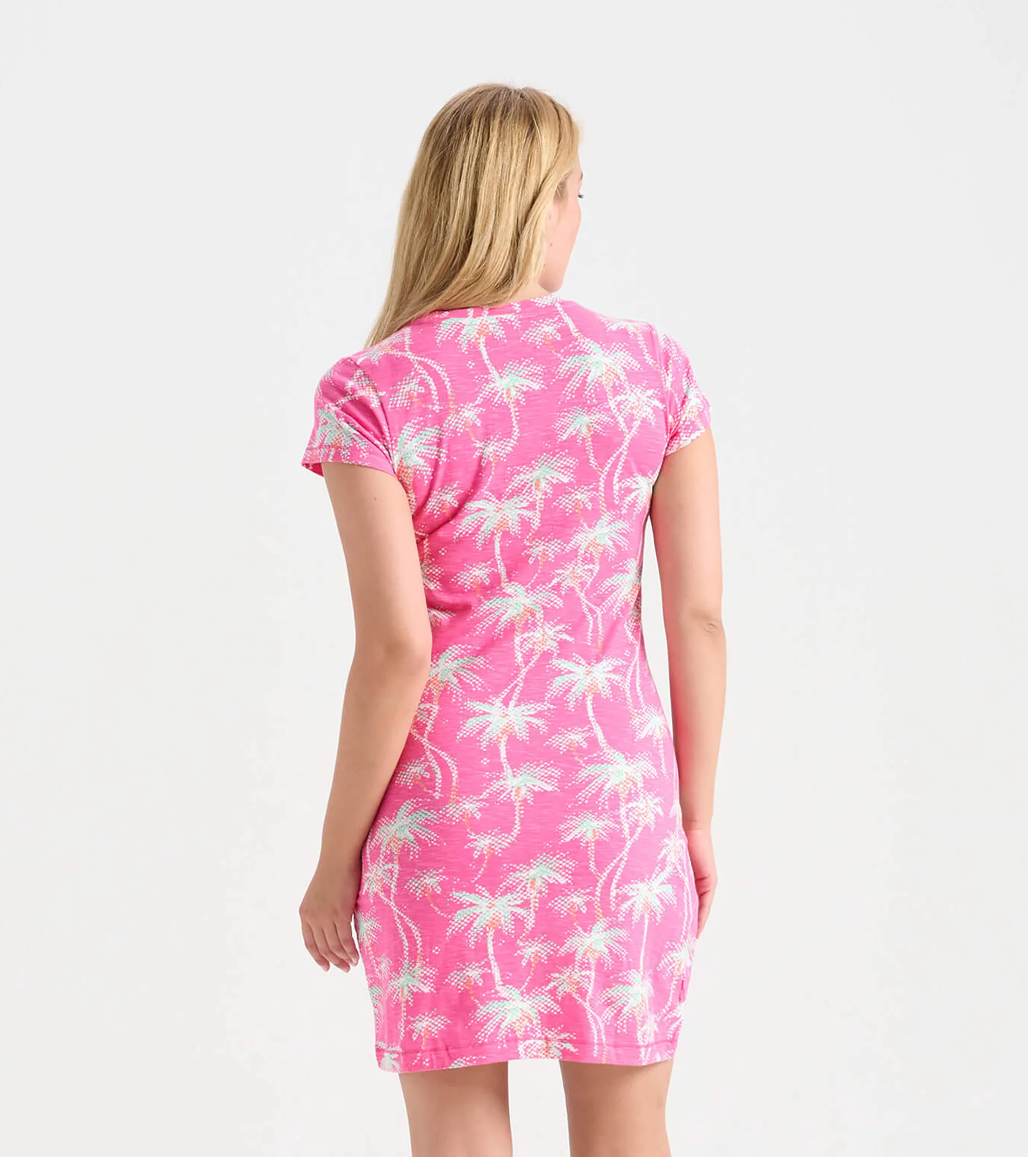Women's Palm Trees Crew Neck T-Shirt Dress - Image 3