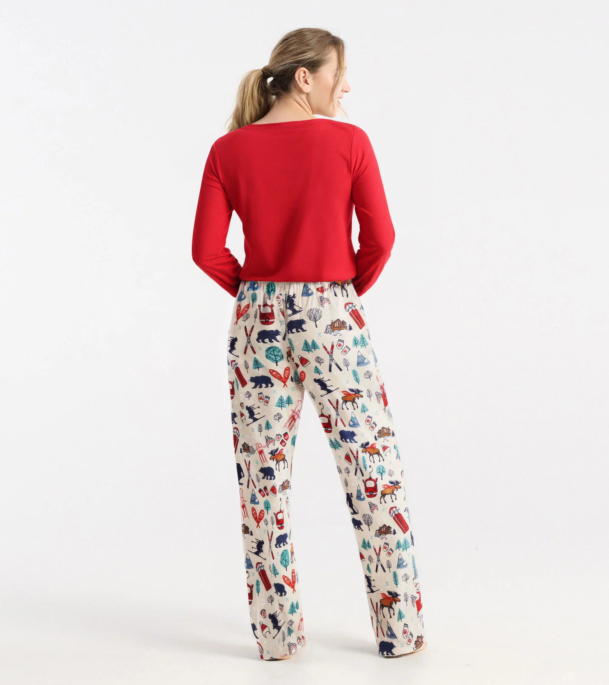 Women's Vintage Ski Polyknit Pajama Pants - Image 4
