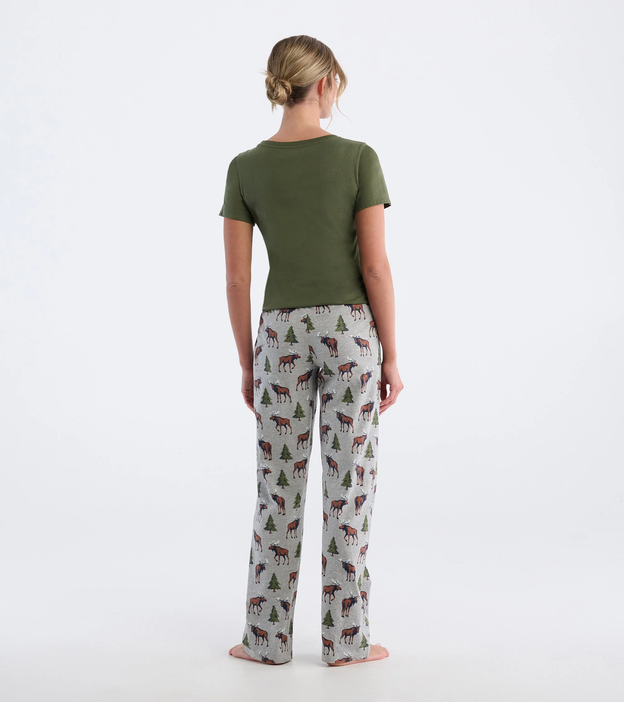 Women's Wild Moose Cotton Blend Pajama Pants - Image 4