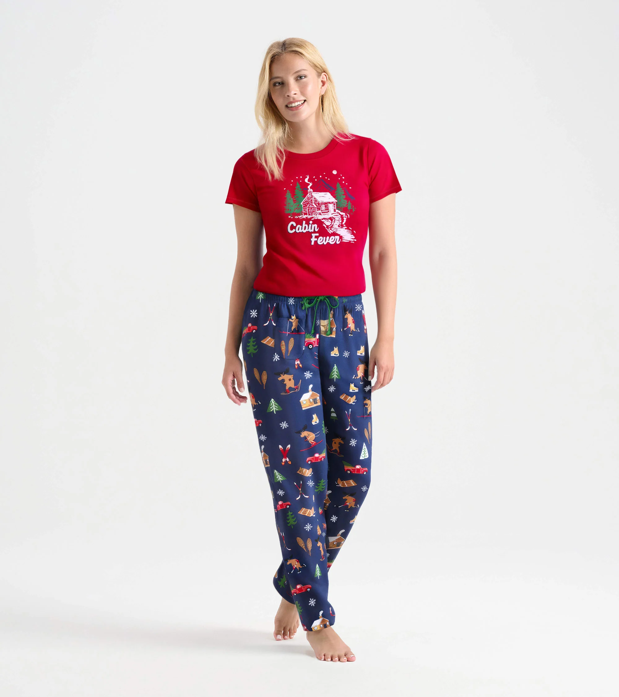 Women's Winter Cabin Pajama T-Shirt - Image 3